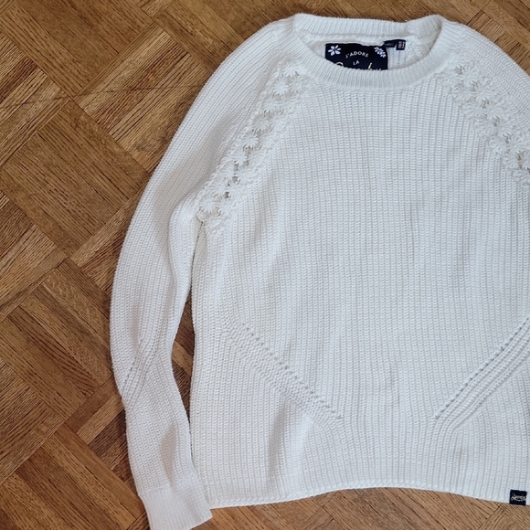 Superdry Women's Cream Knit Sweater Size 6 - Picture 4 of 7